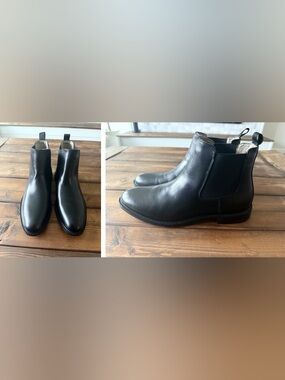 NEW Banana Republic Black Leather Chelsea Boots Men 10